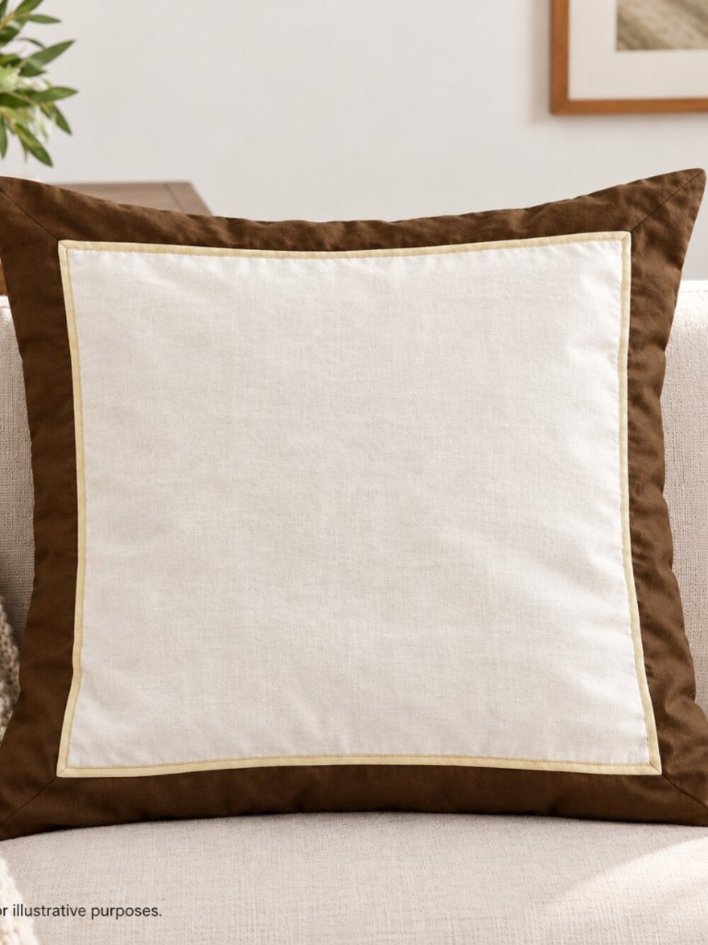 Pottery Barn 24" Square Pillow Cover Euro White Brown